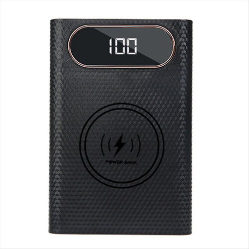 Wireless DIY Shell 21700 Battery Storage Box Quick Charge 22.5W Black