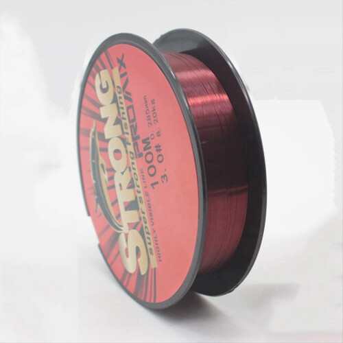100 m transparente Nylon-Angelschnur, rot 1