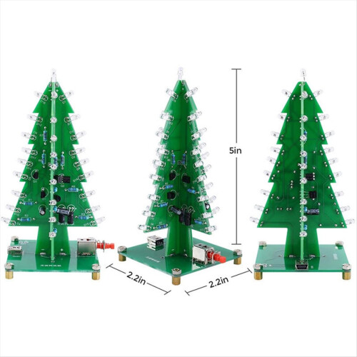 DIY Christmas Tree LED Kit - Flashing Lights Circuit Kit Three Colors ...