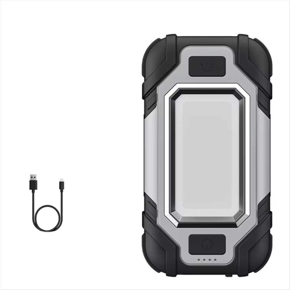 Led Flashlight Usb With Built-In Battery Folding Work Light Grey 4712297579546