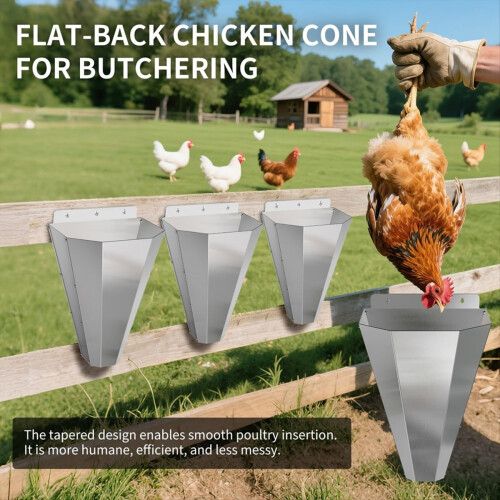 Chicken Cone, Stainless Steel Poultry Restraining Cone A 1