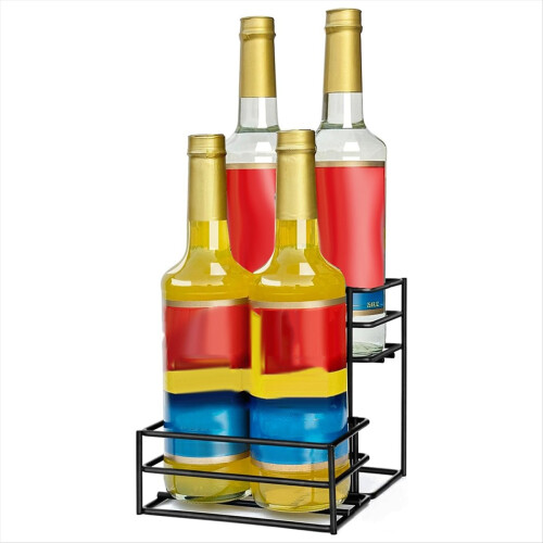 Coffee Syrup Rack (4 Bottle Capacity),Coffee Syrup Organizer 1