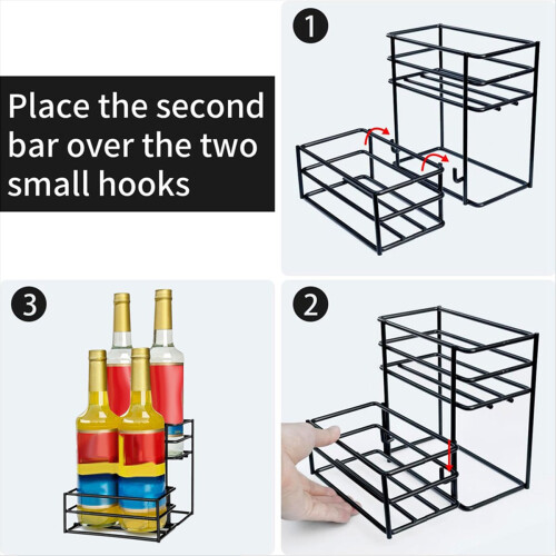 Coffee Syrup Rack (4 Bottle Capacity),Coffee Syrup Organizer 2