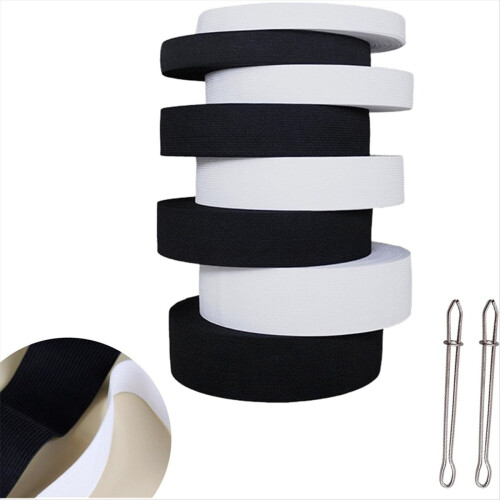 8 Rollen weißes, hochelastisches Nähgummiband