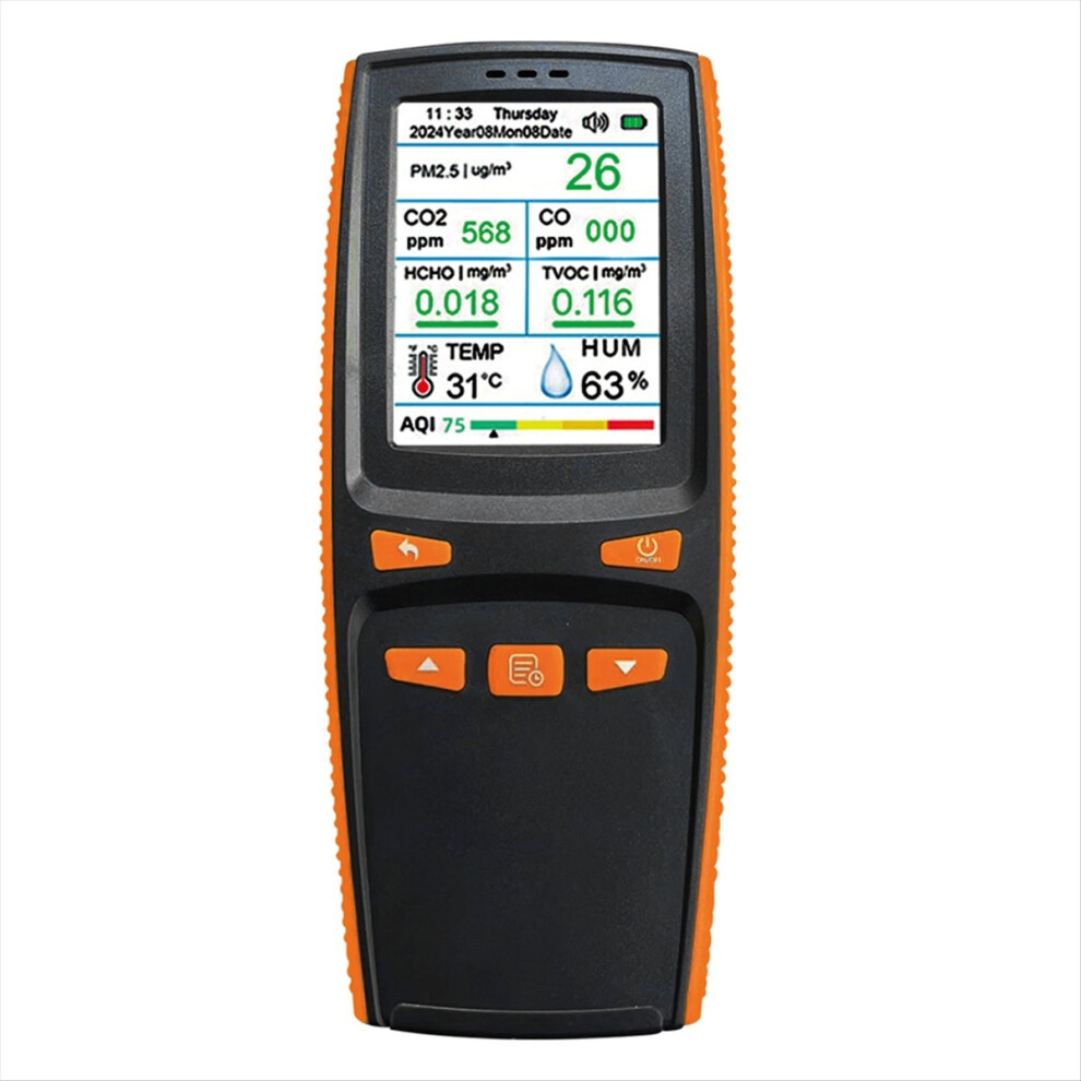 9-in-1 Air Quality Monitor CO/CO2/PM2.5/HCHO/TVOC with Data Storage