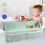 Paraspruzzi per vasca da bagno per bambini con contenitore per giocattoli 2