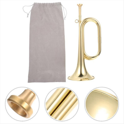 Small Trumpet Bugle Brass Golden Horn Simple Beginner Wind Instrument