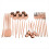 24Pcs Rose Gold Dinnerware Set Stainless Steel Tableware Set 1
