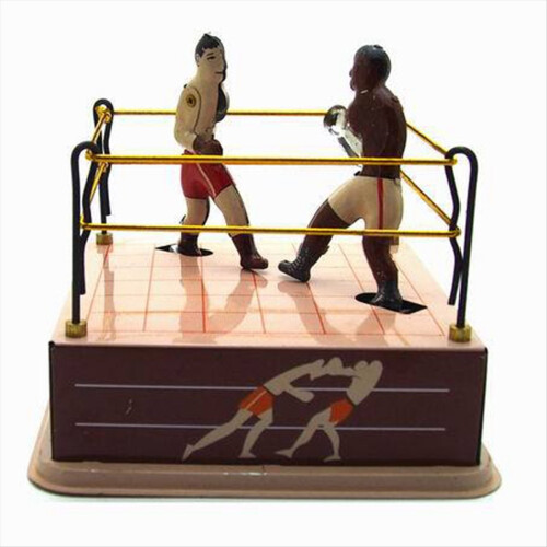 Clockwork Boxing Toy Nostalgic Themed Boxing Ring Toy Decoration 1