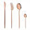 24Pcs Rose Gold Dinnerware Set Stainless Steel Tableware Set 7