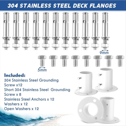 Stück Edelstahl-Deckflansche, weiße Flanschstangenendhalterung 2