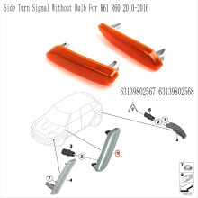 2 Stück Seitenblinker ohne Glühbirne, Blattfeder-Blinker für