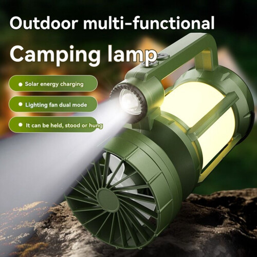 Solar Outdoor Camping Lantern with Cooling Fan LED Flashlight 2