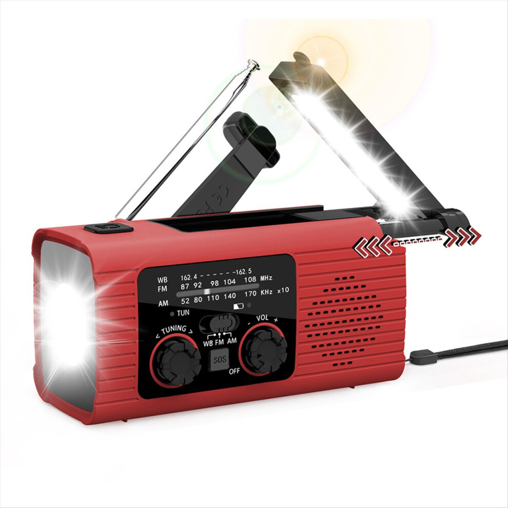 Emergency Radio With Am/Fm Band Hand Crank Radio Red 4714116604842