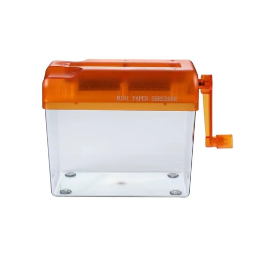 Mini-Aktenvernichter mit Handkurbel, orange