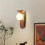 Minimalist Bedside Wall Light, Nordic Style Iron Lamp Walnut Color 2