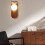 Minimalist Bedside Wall Light, Nordic Style Iron Lamp Walnut Color 4