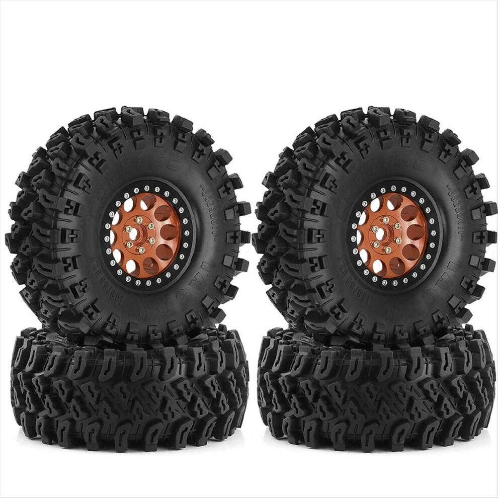 4Pcs 136Mm 1.9Inch Metal Beadlock Wheel Rim Rubber Tire Set B 4714116612779