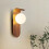 Minimalist Bedside Wall Light, Nordic Style Iron Lamp Walnut Color 5