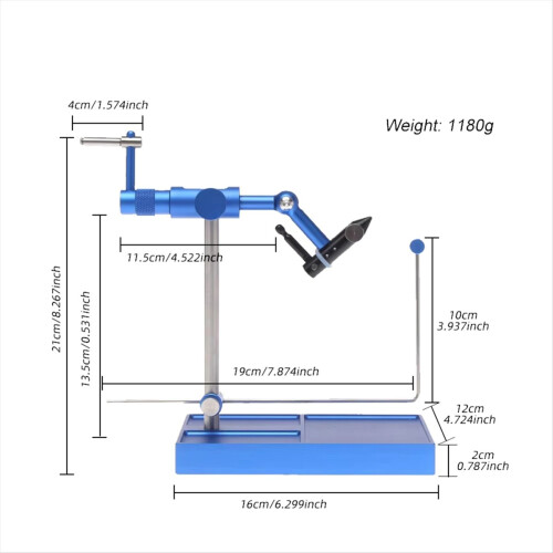 Fly Tying Vise Rotary Artificial Fly Making Bait Tools Blue 2