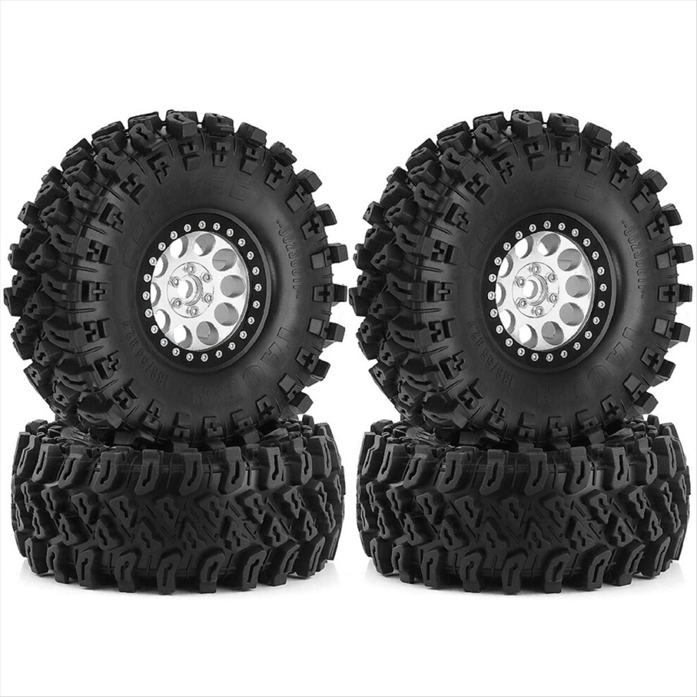 4Pcs 136Mm 1.9Inch Metal Beadlock Wheel Rim Rubber Tire Set C 4714116627643