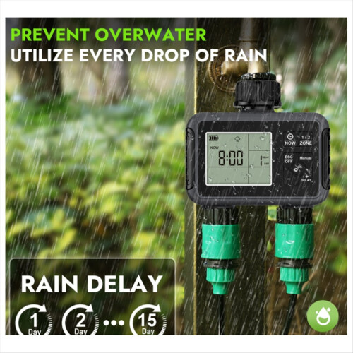 Smart Water Timer Intelligent 2 Outlet Irrigation Watering System 1
