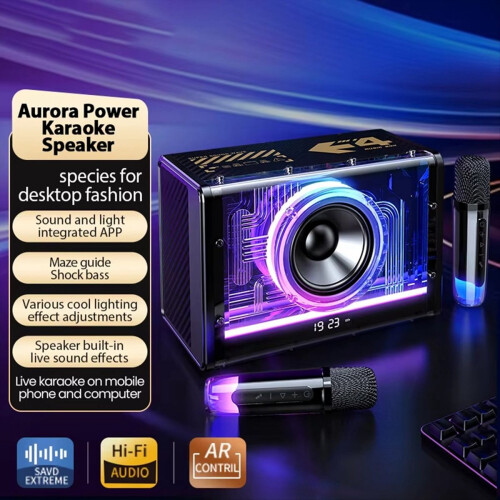 Macchina Karaoke Bluetooth per adulti e bambini con microfoni wireless 1
