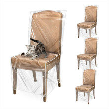 4 Pack Plastic Dining Chair Protectors with Backrests Waterproof