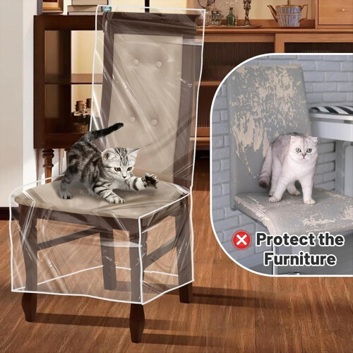 4 Pack Plastic Dining Chair Protectors with Backrests Waterproof 2