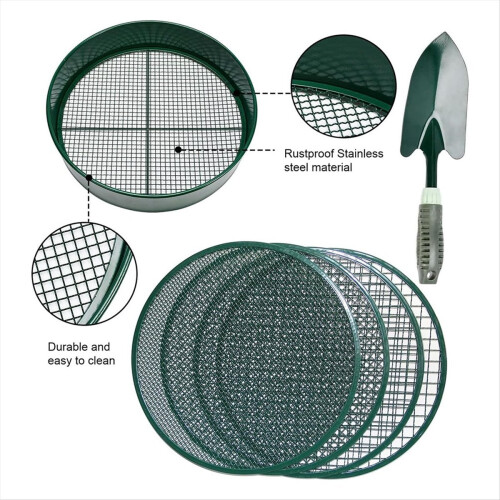 Setaccio per terreno con 4 maglie intercambiabili 1