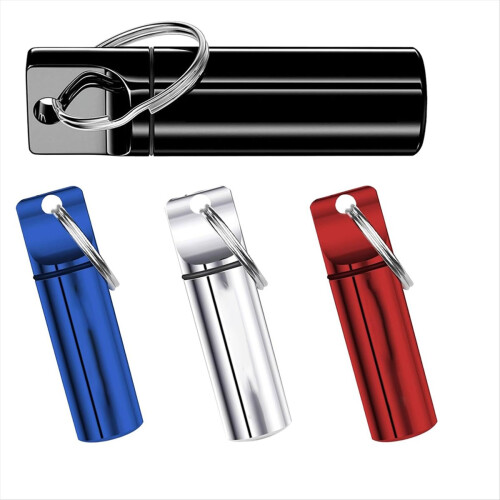 Small Portable Pill Box Keychain - Pill Container for Outdoor