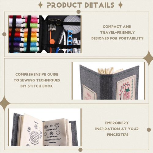 DIY Book with Tool Set,for Beginners,Embroidery Gift,B 1