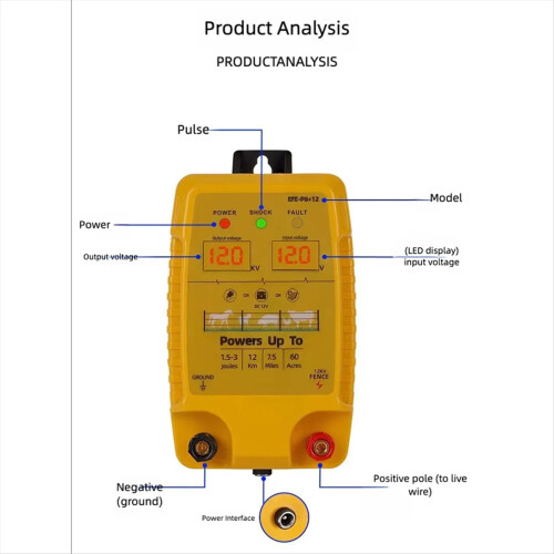 Electric Fence Sheep Cattle Horse Poultry Controller Tool (EU) 2