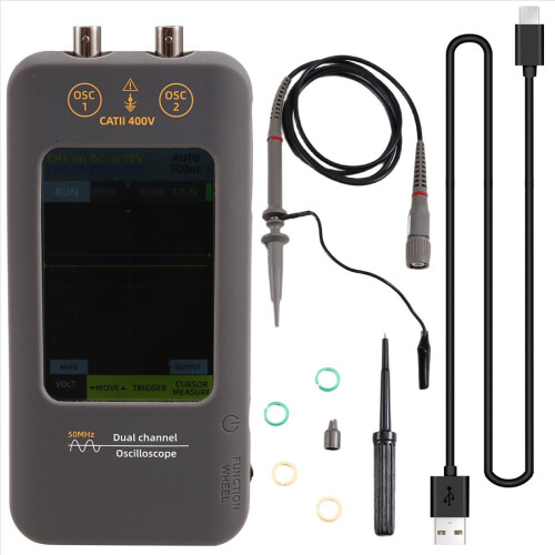Oscilloscopio digitale touch screen con generatore di segnale
