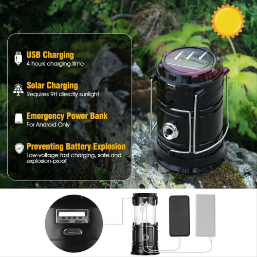 4pc Solar Camping Lights, USB Charging Lights 2