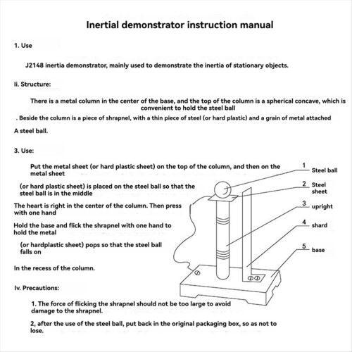Physics Mechanics Inertia Device First Law Experiment 1
