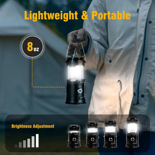 4pc Solar Camping Lights, USB Charging Lights 1