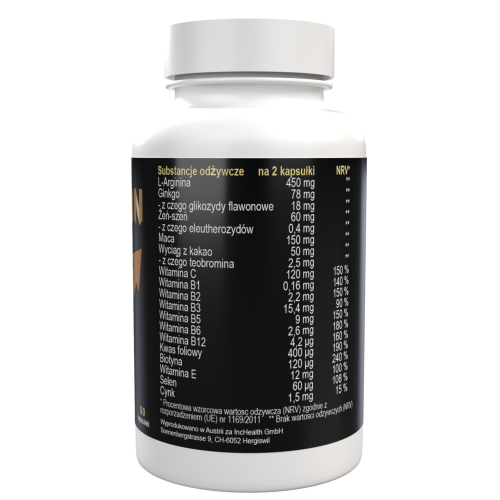 Bullrun Forte - Maca, L-Αργινίνη & Ψευδάργυρος - 180 Κάψουλες (3 τμχ) 1