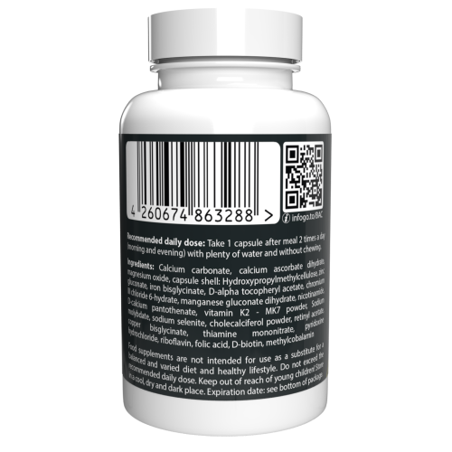Bactefort - 22 Βιταμίνες & Μέταλλα - 60 Κάψουλες 1
