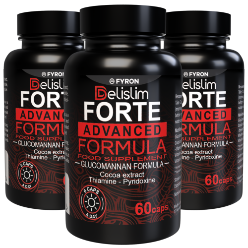 Delislim Forte - 180 κάψουλες (σετ 3) με γλυκομαννάνη & κακάο