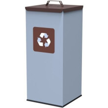 Poubelle de tri des déchets métalliques 30 x 30 x 70 cm 60 L BIO - couvercle marron