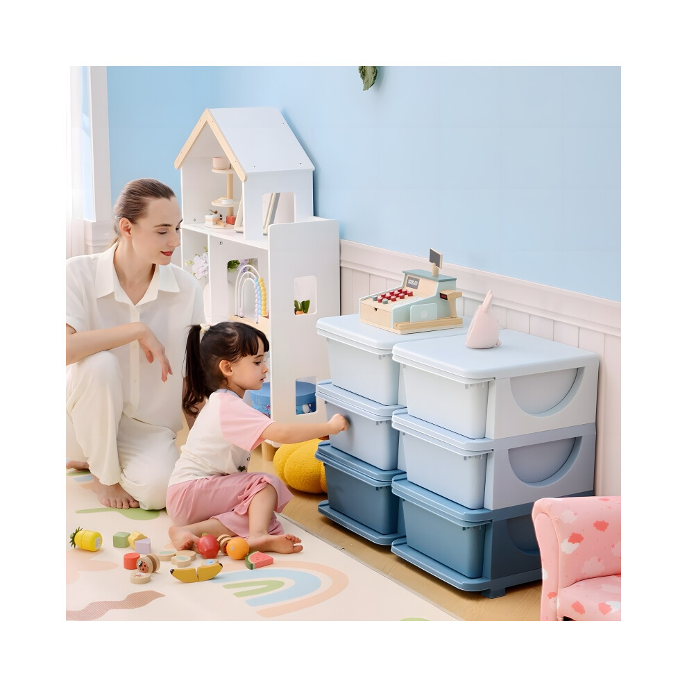 Kids Storage Unit with Six Drawers â Blue Wooden Toy Organizer for Bedroom & Playroom Spacious & Durable-image-OPC-PMG7CTP-NEW