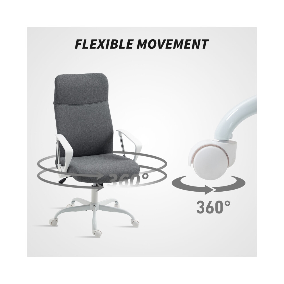 Office Chair Grey Fabric High Back Executive Desk Chair with Lumbar Support and Adjustable Height-image-OPC-PMG7FBX-NEW