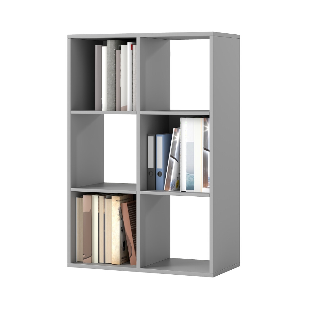 6-Cube Light Grey Bookshelf with Premium Material and Multi-Purpose Design for Easy Organization and Modern Decor-image-OPC-PMG7FMV-NEW
