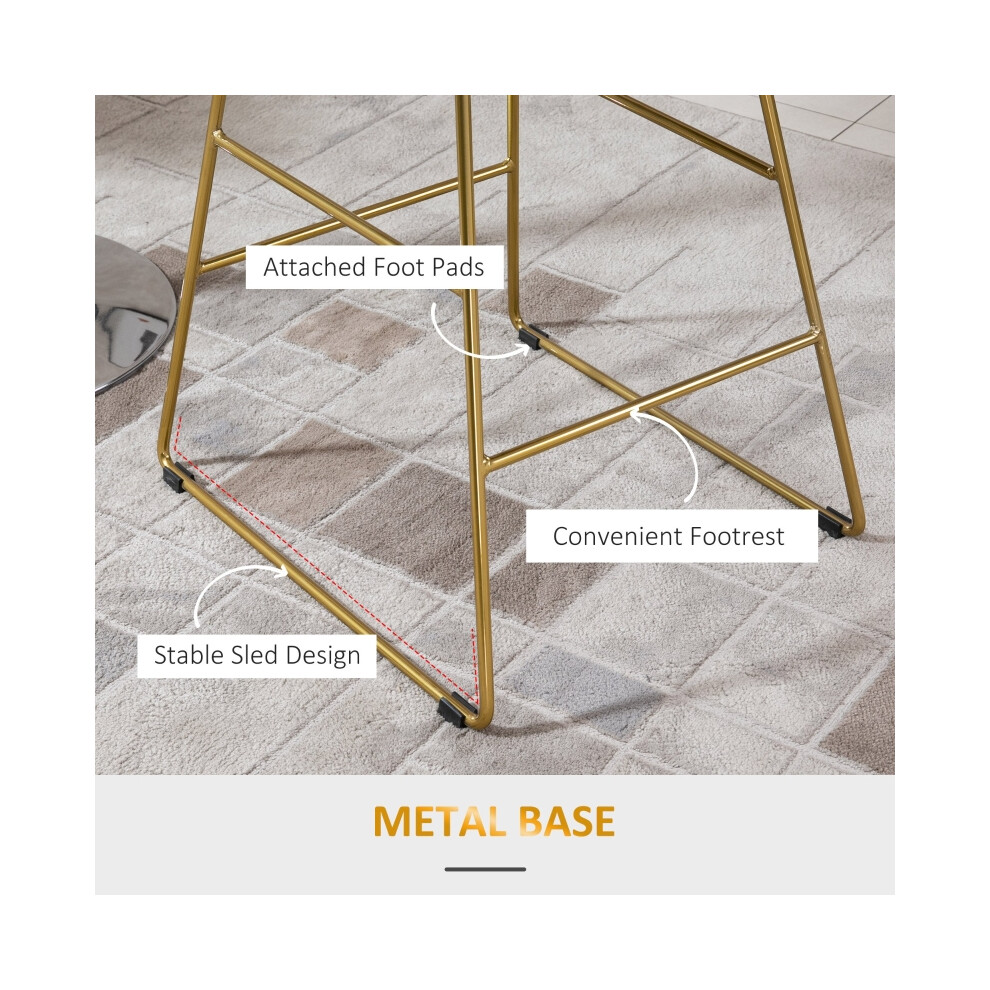 Bar Stools Set of 2 Modern Counter Height Chairs with Gold Wire Metal Frame for Kitchen & Dining Room Stylish & Durable-image-OPC-PMG7FMX-NEW