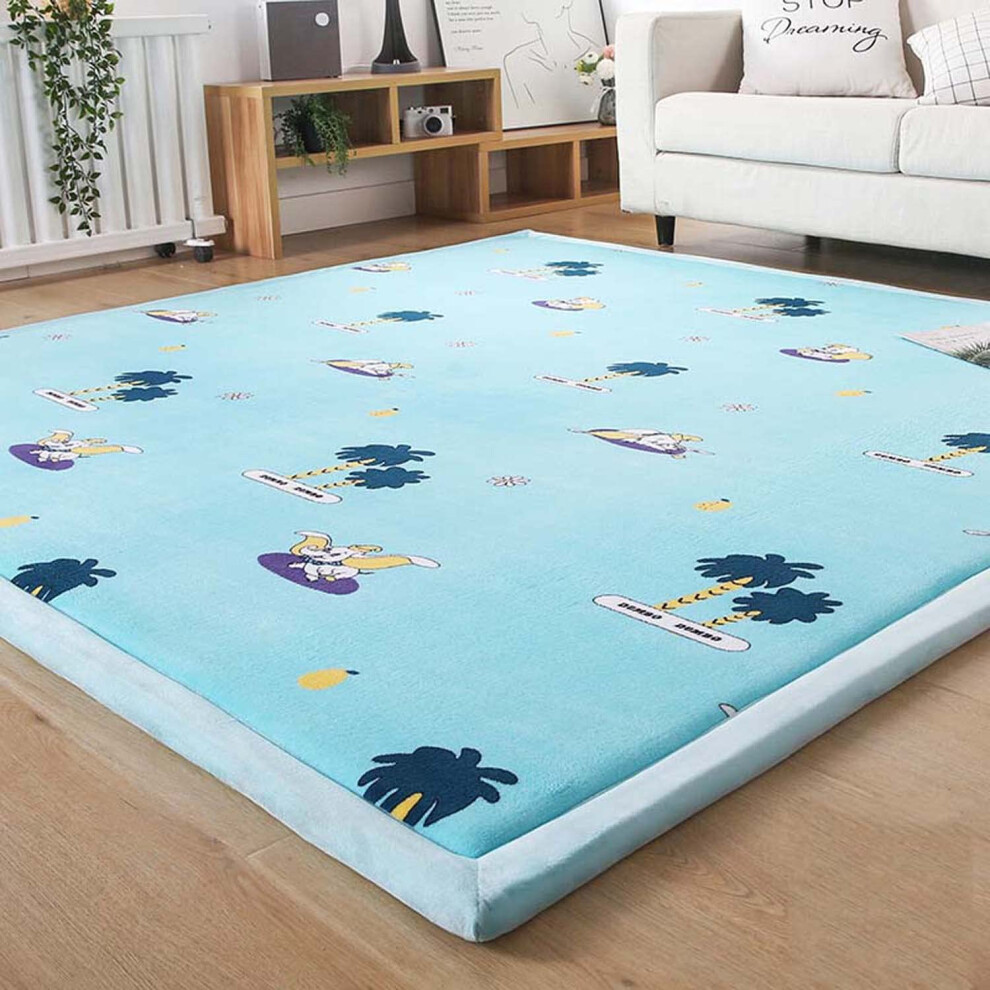 Large Baby Crawling Mat Foldable Play Mat For Babies And Toddlers Non Slip Velvet Area Rug For Nursery Coral
