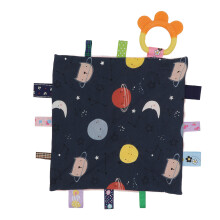 Weiches Samt- und Silikon-Kinderkomforttuch 25x25cm, Weltraum-Design