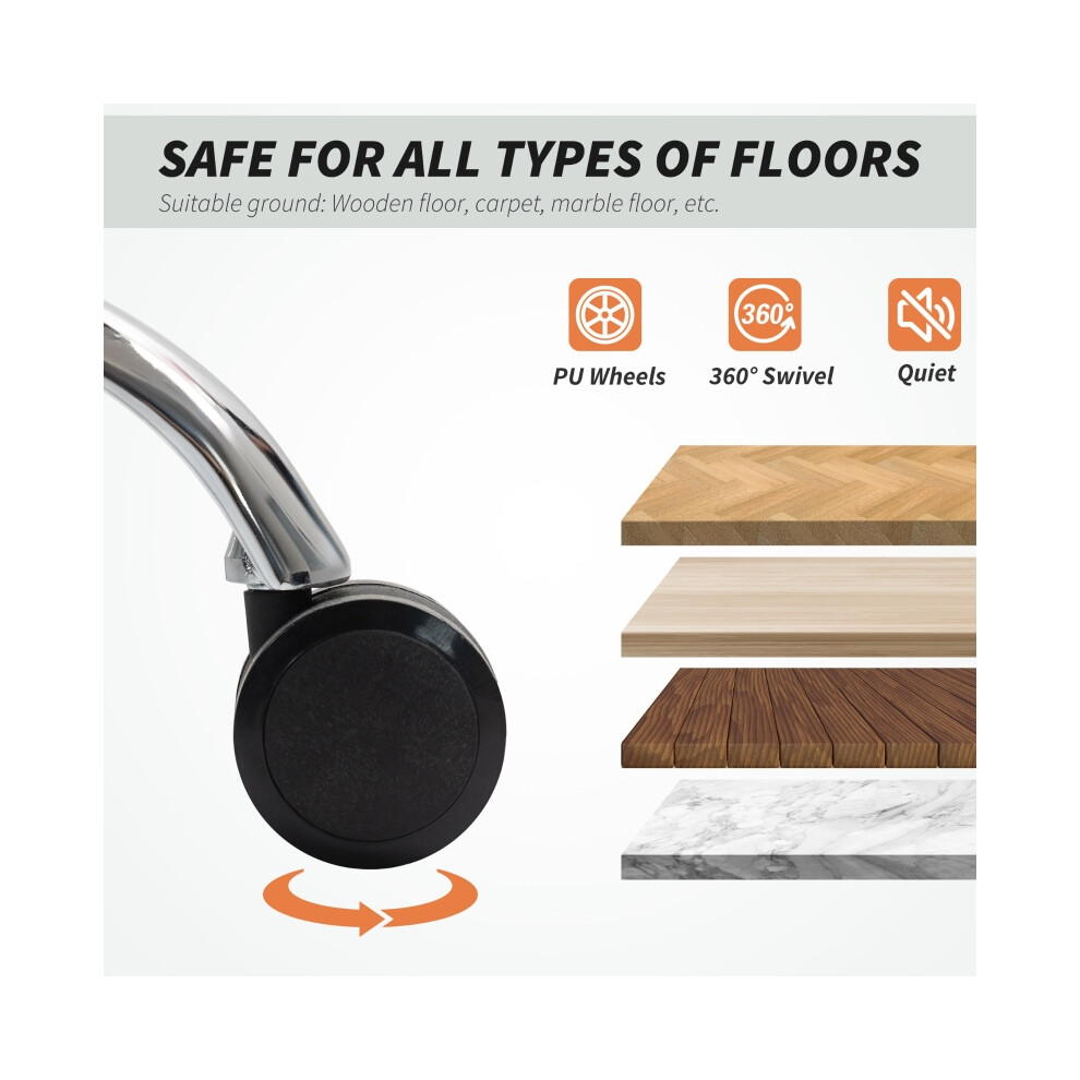 Reclining Office Chair Grey with Lumbar Support Pillow Homcom Leathaire Adjustable Desk Chair for Comfort and Ergonomics-image-OPC-PMG7GR2-NEW