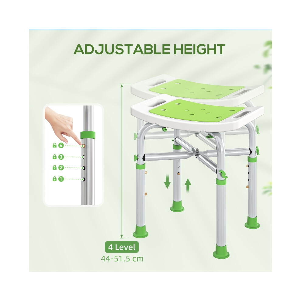 Aluminium Frame Shower/Bath Stool 44-51.5cm Green Lightweight and Durable Bath Seating for Safety and Comfort-image-OPC-PMG7J2D-NEW