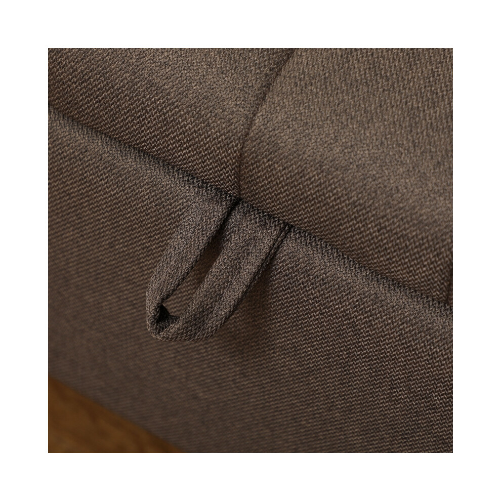 Storage Ottoman Dark Brown 92x31cm Linen-Look Footstool with Hidden Storage and Durable Upholstery-image-OPC-PMG7K2B-NEW